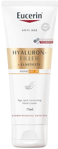 Eucerin Hyaluron-Filler + Elasticity Age Spot Correcting Hand Cream SPF 30 75ml, Anti-Ageing Hand Moisturiser with Thiamidol and Hyaluronic Acid, Reduces Dark Spots and Protects Against Sun Damage