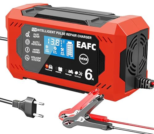 Autobatterie-Ladegerät 6a 12v Auto und Motorrad Batterie ladegerät Blei-Säure-Batterie Smart Reparatur LCD-Display