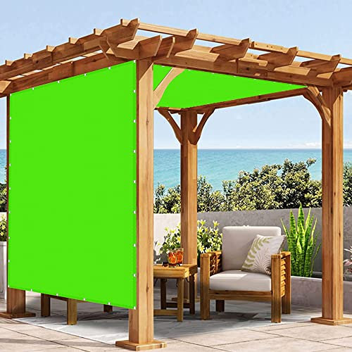 wasserdichte Schutzhülle für Terrasse 5.5 x 8 m, Rechteckiger wasserdichter Sonnenschirm mit Ösen und Befestigungsseile Sonnensegel für den Pool für Garten Terrasse Camping, Zart Grün