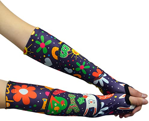 Topeter Jugend Kinder Volleyball Arm Sleeve mit Polster, Arm- und Handgelenkschutz mit Daumenloch (Gelb YS)