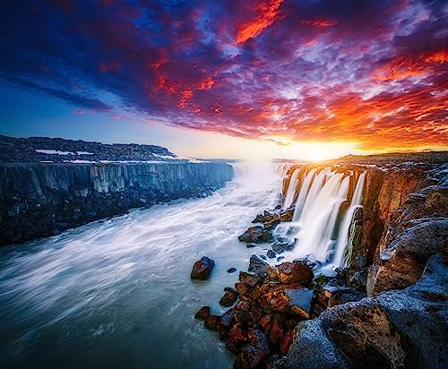 adrium Holz-Bild 100 x 80 cm: Atemberaubender Blick auf die Grand Selfoss-Kaskade. Lage Place Vatnajokull National Park, Island, Europa. Vibrierender foto wal (174669981)