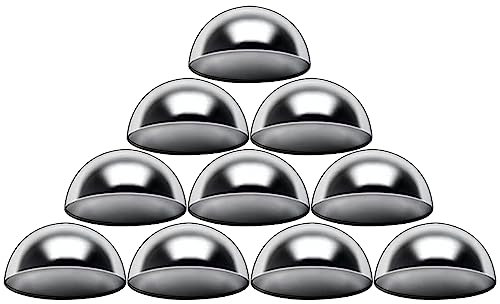 POCHY 10 X Pfostenkappe Für Zaunpfosten, Edelstahl Geländerkappe, Spiegeln Hemisphäre Schutzabdeckung Der Spitze des Zauns,60mm