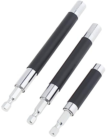 ChgImposs 3pcs/set Scalable Magnetic Screw Drive Guide Drill Bit Tip Holder, 3.15/4.72/5.51(80/120/140mm) Screwdriver Bit Holder Extension Bar Adapter, Drill Bit Guide Rod Adapter