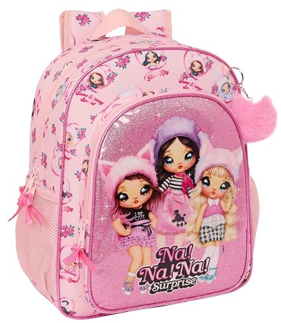 Safta NANANA FABULOUS - Mochila Escolar Niño, Mochila Infantil, Adaptable a Carro, Ideal para Niños en Edad Escolar, Cómoda y Versátil, Calidad y Resistencia, 32x12x38 cm, Color Rosa