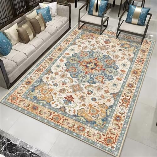 TiLEze Deko Zimmer Ästhetik Teppich Pflegeleicht Roter Orientteppich Wohnzimmer Mittelteppich Elegant Klassisch Waschbar Outdoor Läufer Wetterfest 80X120cm