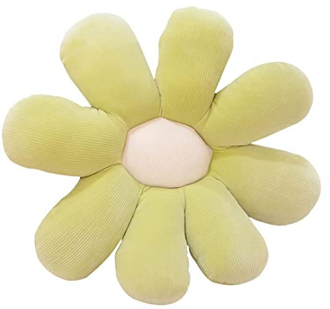 Acfthepiey Blumenkissen, dekoratives Dekokissen, Blumenform, niedliches Kissen, Blume, Plüschkissen, Kinder, Mädchen, Frauen, Geschenk, Grün