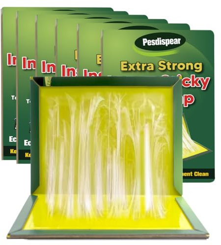 Pesdispear Sticky Traps 6 Packs Large Extra Strong Sticky Trap Sticky Boards Sticky Catcher for Indoor Outdoor Home Garage Garden