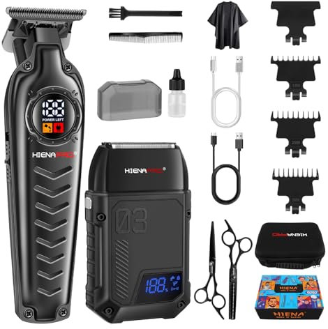 HIENA PRO Electric Foil Shaver Professiona Beard Trimmer Foil Shavers for Men Shaving Kit Cordless Precision Trimmer Electric Razor for Men with LED Display