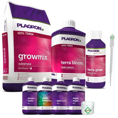 Weedness Plagron Growmix 50 Liter mit Perlite + Dünger Big - Blumenerde Grow Balkon-Pflanzen Pflanzerde Gartenerde Tomatenerde