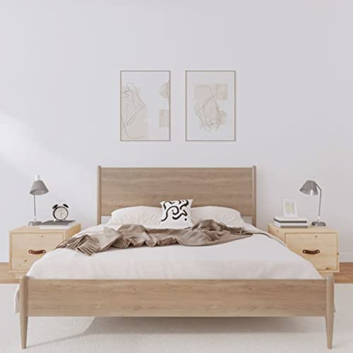 ShGaxin Nachttische 2 STK Nachtschrank, Nachtkonsole, Bedside Tables, Nachtkästchen, Beistellschrank, Nachtkommode, Nightstand, 40x34x35 cm Massivholz Kiefer
