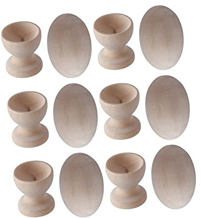 ibasenice 6sätze Holzeier Zum Basteln Simulationsei Für DIY Ostern Malerei Aus Holz Gefertigt Sicher Für Junge Mädchen Zum Dekorieren Von Partys Und Häusern