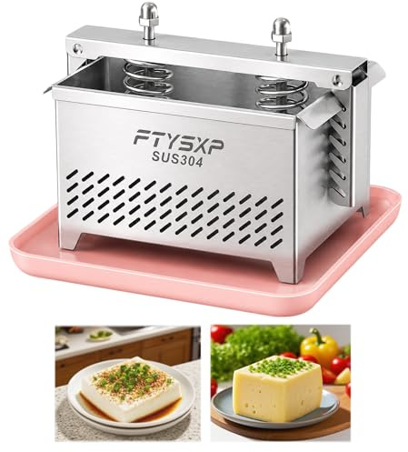 Prensa de queso de acero inoxidable 304, prensa de tofu de presión ajustable, prensa de queso y jamón, segura y fácil de usar, fabricante de tofu, fabricante de paneles, seguridad para lavavajillas