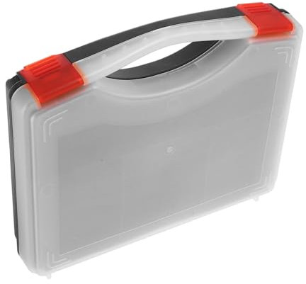 SHINEOFI Caja de Almacenamiento Portátil con Tapa Transparente de Plástico Pp con Múltiples Compartimentos y Divisores Diseño Compacto y Asa para Tornillos y Piezas Pequeñas en Espacios