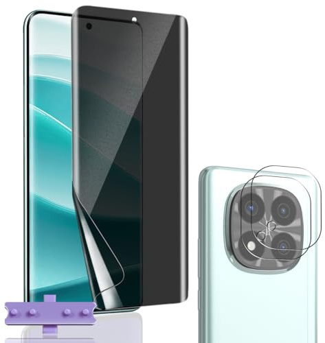 Euukzzea Protector de Pantalla de Privacidad para Xiaomi Redmi Note 14 Pro Plus 5G, 1 Piezas Anti Espía Película Protectora y 2 Piezas Protector de Lente de Cámara, Suave Anti-Arañazos, Sin Burbuja