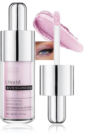 Jutqut Rosa glitter ögonskugga, vattentät glitter flytande ögonskugga, #07 | Pigmenterad, glänsande, långvarig, vattentät formel, gnistrande hållbar, torkbeständig, metallisk glitter look