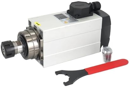 Motore mandrino raffreddato ad aria CNC HQD da 4,5 kW e 6 kW, 380 V, 220 V, 18000 giri/min, ER32, 300 Hz, GDF60-18Z, for fresatrice CNC.(Without Base,4.5KW 380V)