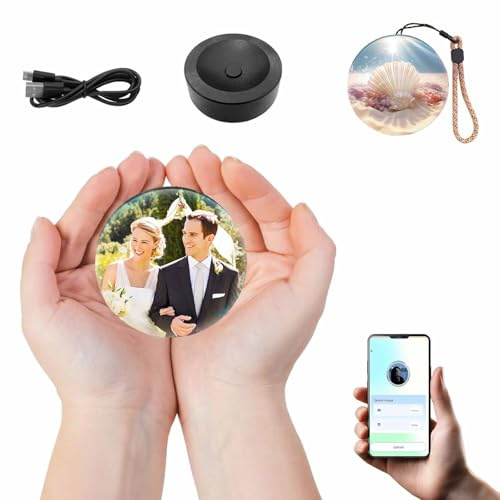 Memory Sphere Lamp Video, Memory Orb, Rechargeable Crystal Ball Video Player, Personalized Uploadable Videos & Photos, DIY Gift for Anniversary, Birthday, Wedding (White)