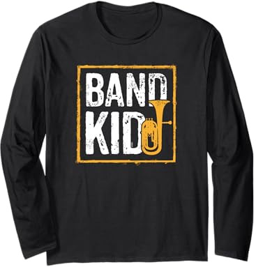 Band Kid per Giovane Musicista di Corno Baritono Maglia a Manica
