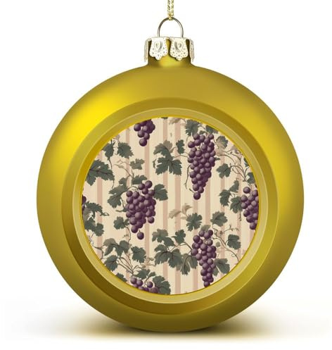 Vintage Red Grapes on Grapevine Christmas Balls Ornaments for Xmas Tree Decoration Holiday Home Decor Indoor Outdoor