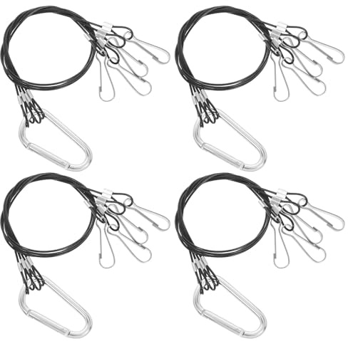 TOVINANNA Ganci in Acciaio Inossidabile per Corda Piante 4 Pezzi Supporto Sospeso per Lampade da Coltivazione e Cestini Illuminazione LED per Acquari e Giardinaggio Interno