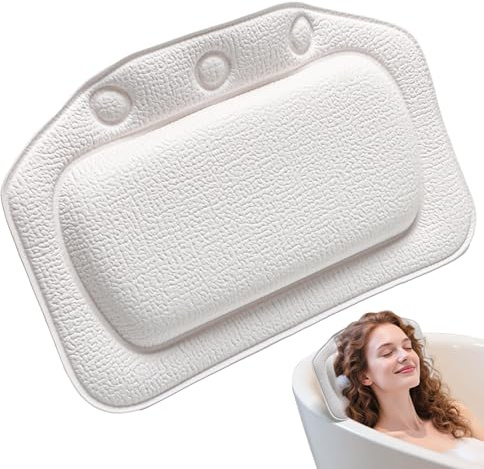 Badewannenkissen Nacken Badekissen für Badewanne, Kissen Badewanne mit 3 Extra Starken Saugnäpfen, Bieten Sie Kopf und Nackenstütze