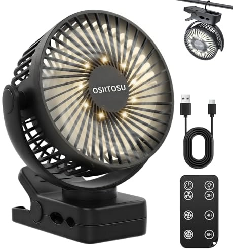 OSIITOSU 12000mAh Ventilator Akku, Camping Ventilator Klein USB