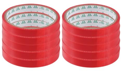 jojofuny Cinta Adhesiva Bopp Resistente y Fácil de Cortar 10 Rollos para Sellar Bolsas y Embalaje Adecuado para Máquinas de Atar en Supermercados y Cajas
