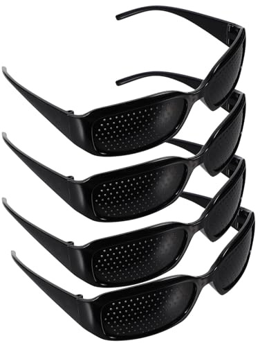 Ipetboom Schwarze Lochbrille für Augentraining und Korrektur Leichte Kunstharz Pinholesonnenbrille für Erwachsene und Verbesserung der Sehfähigkeit