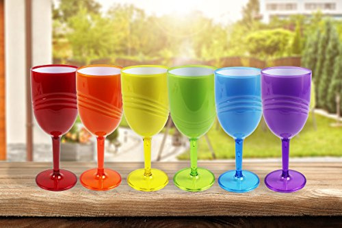 Wine Goblets Pack of 6 High Quality Glasses Plastic Party Glassware Barware Kitchen Home Reusable Outdoor Tableware Wave Design