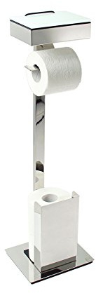 Feuchttücherbox/Rollenhalter Edelstahl hochglänzend- Kombination - WC Garnitur - Made in Germany