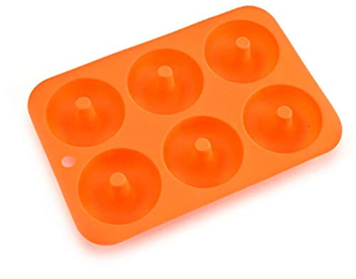 Moule à donut en silicone, moule à donuts, moule à pâtisserie anti-adhésif, résistant à la chaleur. Orange