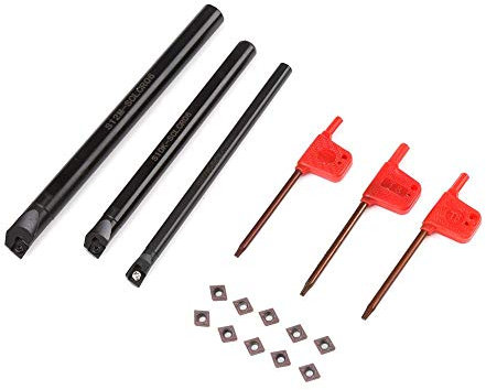 Tour CNC Set D'outils, Outils Tour a Metaux, SCLCR Tour Alésage Titulaire Barre de Torsion Interne + 10 pcs CCMT0602 Insert + 3 pcs clé