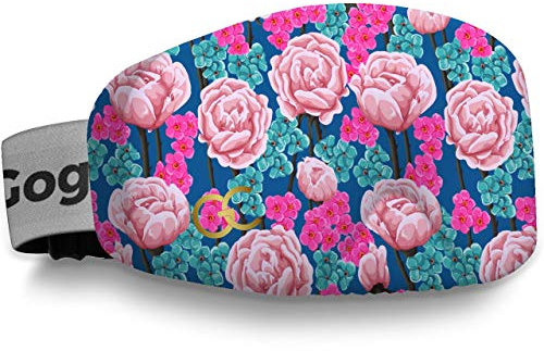 GogglesCover Ski Goggles Protective Cover, Protective Goggle Cover Portable, Ski Goggle Cover Sleeve Anti-Scratch, Ski Goggles Accessories, Ski Equipment, Pink Blue Flowers Design