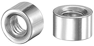 sourcing map Écrous ronds à souder, M6 x 10 mm x 6 mm, écrou femelle à souder – Insert en acier inoxydable 201 soudable, 20 pièces