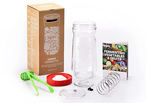Kefirko Vegetables Fermenter (1.4L) - Ferment Fruits, Veggies, Make Kimchi, Sauerkraut & More - BPA Free Materials (Green)