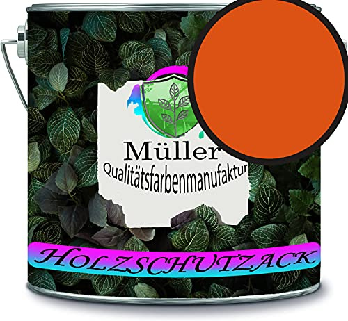Holzschutzlack Holzlack Holzlasur wetterbeständiger Langzeitschutz Wetterschutzfarbe Holzschutzfarbe RAL 2009 Verkehrsorange // Müller Qualitätsfarbenmanufaktur