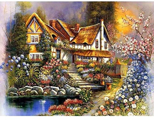 Zdklfm69 Malen nach Zahlen Ölgemälde nach Zahlen Landschaft Kunst Ölbild Auf Leinwand DIY Zeichnung Acrylfarbe Nach Zahlen Landschaft Handgemachtes Dekor Geschenk 40x50cm