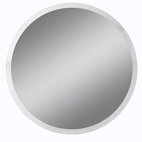 Paco Home LED Light Mirror Vanity Mirror with Light Bathroom Indirect Lighting Deco Bath IP44 Touch Switch, Lamp Type:Round (?50 cm), Colour:Type 7