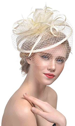 Ulalaza Damen Fascinators Hut Haarspange Feder Hochzeit Braut Cocktailhut Derby Kirche Bankett für Mädchen