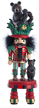 Kurt Adler 18-Inch Hollywood Black Bear Hat Nutcracker