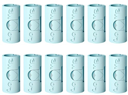 OTKARXUS Bed Sheet Grippers,12PCS Cylindrical Plastic Bed Sheet Clips No Needle,Non-slip Sheets Holders Mattress Clip Pins for Fixing Sheets, Clothes, Food Bags (B Blue)