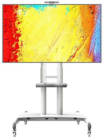 GGZONE Meuble TV 55-80 Pouces Écrans LCD LED Chariot Meuble TV Mobile, Meuble TV Universel Tout-en-Un Chariot D'affichage De Type Machine Au Sol, avec des Plateaux Supérieur Et Inférieur Peuvent être