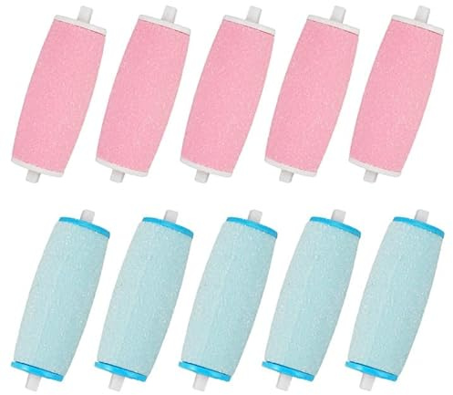 Jinsion 10 pcs Ersatzrollen Hornhaut 2 Arten von Rauheit Ersatz | Rollenkopfnachfüllungen Pediküre Fußpflege Set Ersatzrollen Hornhautentferner für die Elektrischen Hornhautentferner