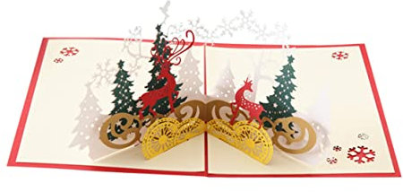 MAGICLULU Aufpoppende Weihnachtskarte Weihnachtsgrußkarte Weihnachtskarte Aus Papier Upcards