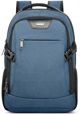 DEEVORCA Moda Mochilas Antirrobo Hombre 15.6 Pulgada Computadora Portatil Bolsas con Puerto USB Mochila para Escuela Viajar Trabajo Negocio Casual Cámping Impermeable Hombre Backpack Azul