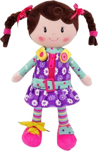 Snuggle Stuffs Sugar Snap Plush Learn to Dress Doll for Toddlers - 15 - Gifts for 2 Year Old Girls