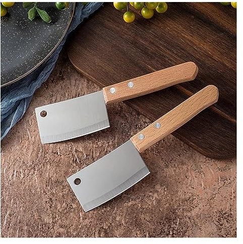 FBITE Mini cuchillo de cocina de acero inoxidable, hacha de cocina de bolsillo, barbacoa, comida cocinada, campo, barbacoa, cuchillo portátil