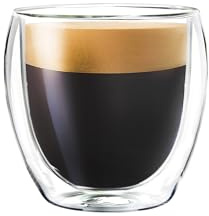 CAPACITEA Espressokopp, värmebeständig dubbelvägg isolerad glas kaffekopp, 150 ml