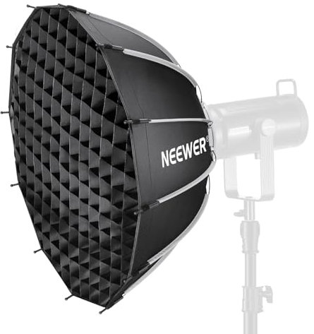 NEEWER 65 cm Bowens Mount Parabolic Softbox Dodecagon, Quick Release with Diffusers/Grid/Bag for CB60 CB200B MS60C MS150B S101 Vision 4 Q4 Compatible with Godox, NS6P