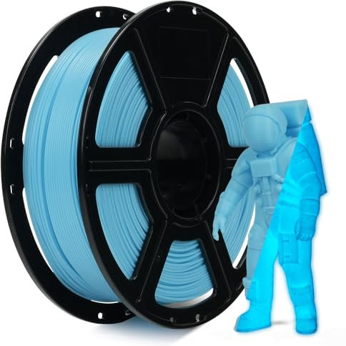 FLASHFORGE Bagliore al Buio Filamento Rapido PLA 1,75mm, Filamento per Stampante 3D ad Alto Flusso e Velocità Blu Luminoso Max 500mm/s Stampa, Alta Luminosità ed Effetto Luminoso di Lunga Durata